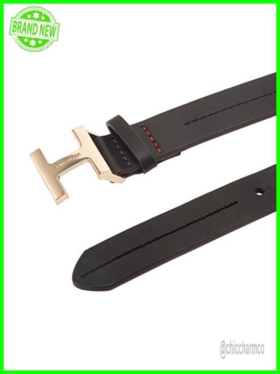 Leather Slim H Monogram Buckle Casual Belt for Jeans main image 5